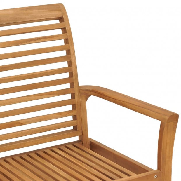Garden Bench With Beige Cushion 112 Cm Solid Teak Wood Image 5
