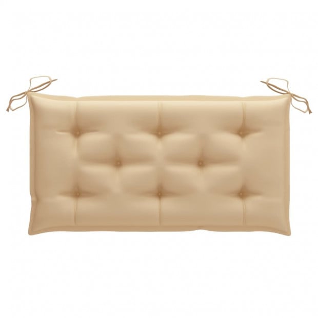 Garden Bench With Beige Cushion 112 Cm Solid Teak Wood Image 6