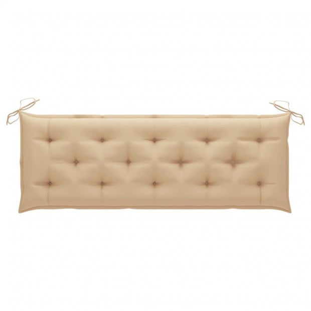 Garden Bench With Beige Cushion 150 Cm Solid Teak Wood Image 6