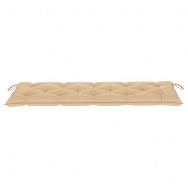 Garden Bench With Beige Cushion 150 Cm Solid Teak Wood Image 8