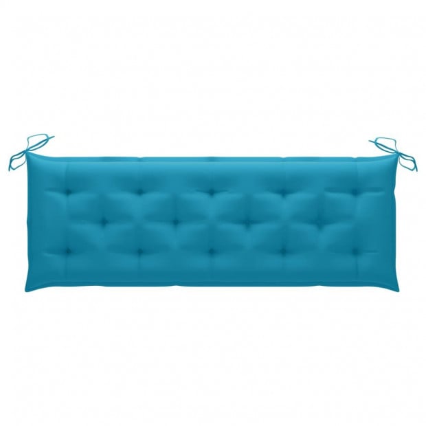 Garden Bench With Light Blue Cushion 150 Cm Solid Image 6