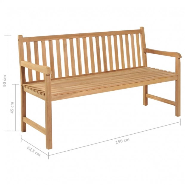 Garden Bench With Light Blue Cushion 150 Cm Solid Image 10