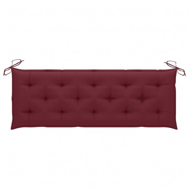 Garden Bench With Wine Red Cushion 150 Cm Solid Image 6