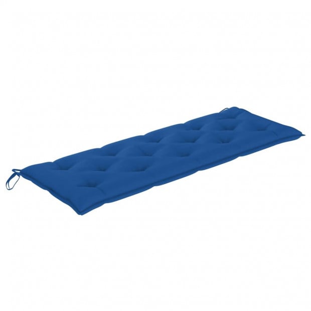 Garden Bench With Blue Cushion 150 Cm Solid Teak Wood Image 7