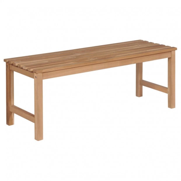 Garden Bench With Black Cushion 120 Cm Solid Teak Wood Image 2