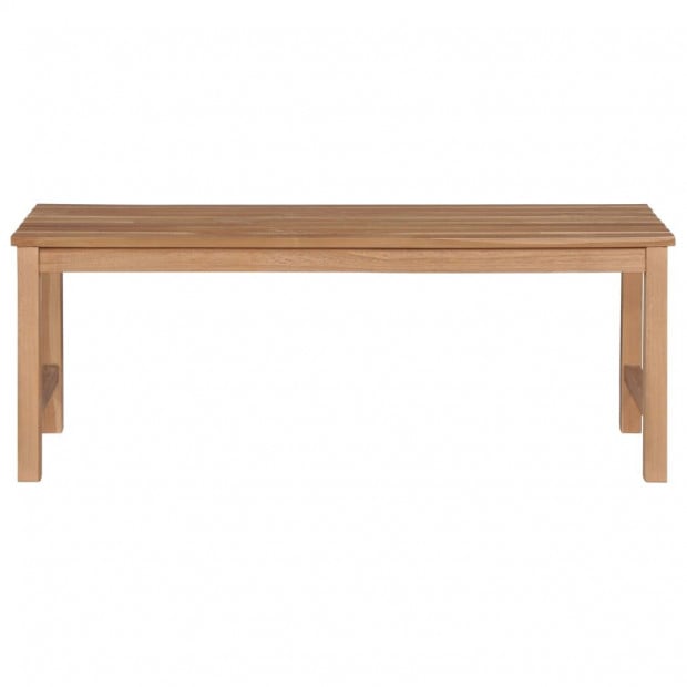Garden Bench With Black Cushion 120 Cm Solid Teak Wood Image 3