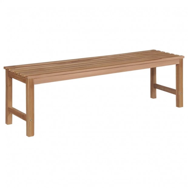 Garden Bench With Light Blue Cushion 150 Cm Solid Teak Wood Image 6