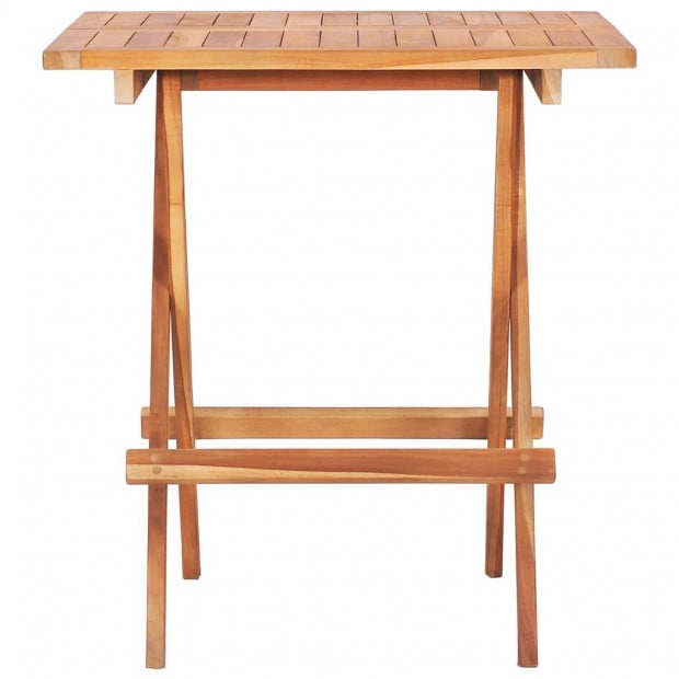 3 Piece Bistro Set With Anthracite Cushions Solid Teak Wood Image 8