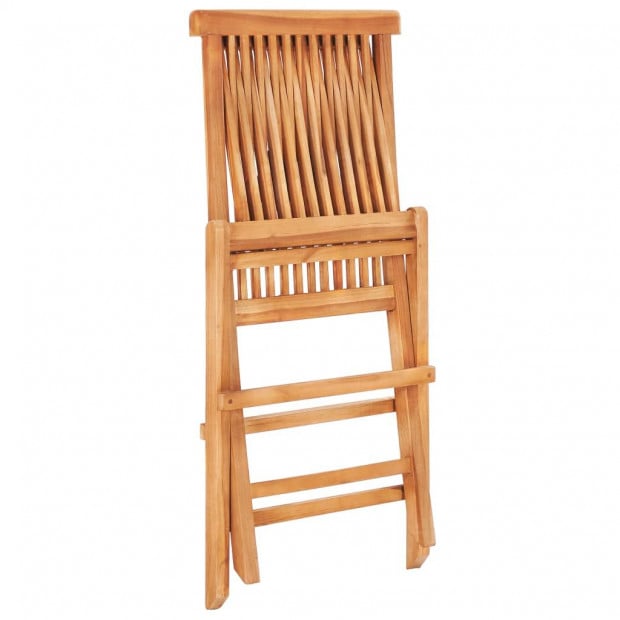3 Piece Bistro Set With Cream White Cushions Solid Teak Wood Image 5
