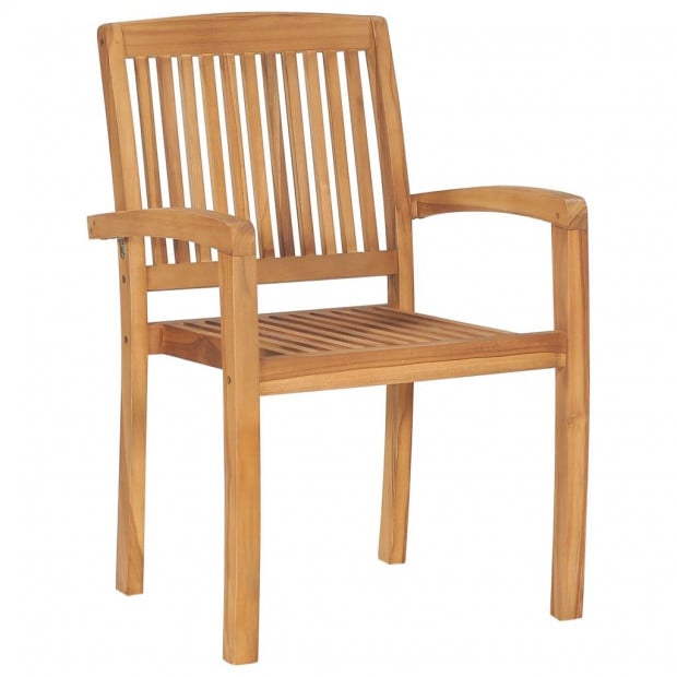 Garden Chairs With Grey Cushions 2 Pcs Solid Teak Wood Image 5