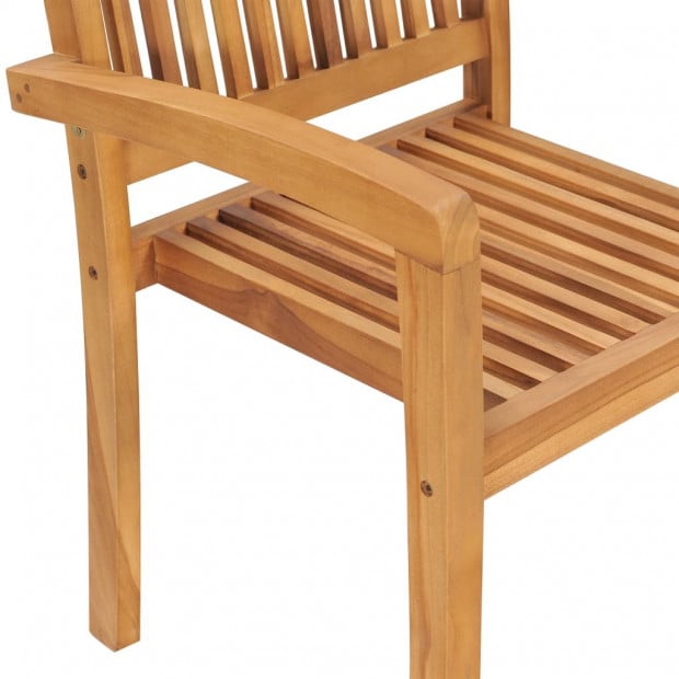 Garden Chairs With Grey Cushions 2 Pcs Solid Teak Wood Image 7