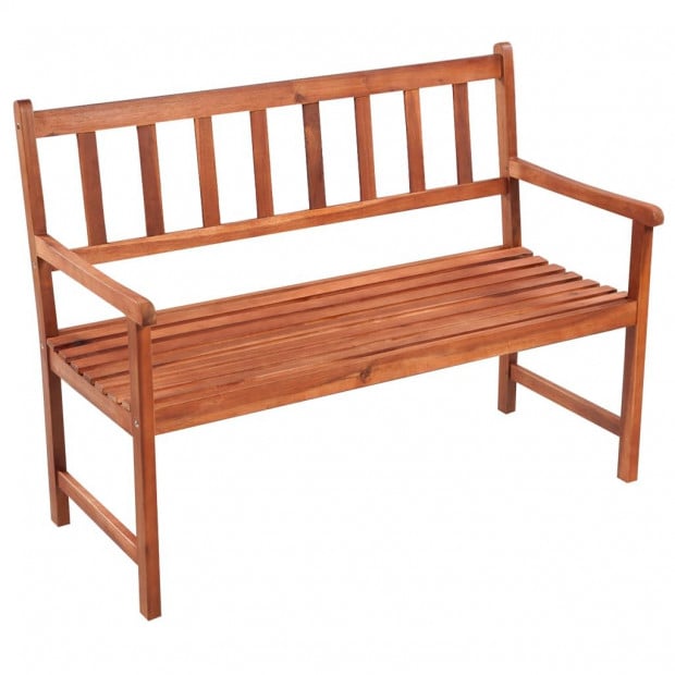 Garden Bench With Cushion Solid Acacia Wood 120 Cm Image 2