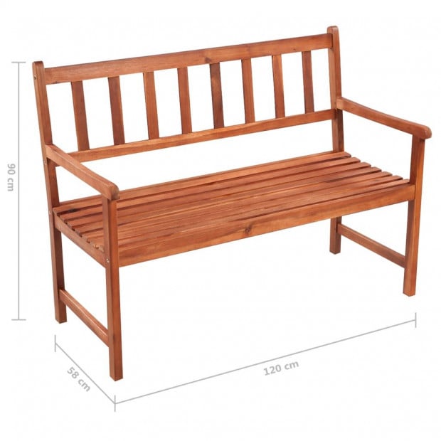 Garden Bench With Cushion Solid Acacia Wood 120 Cm Image 9