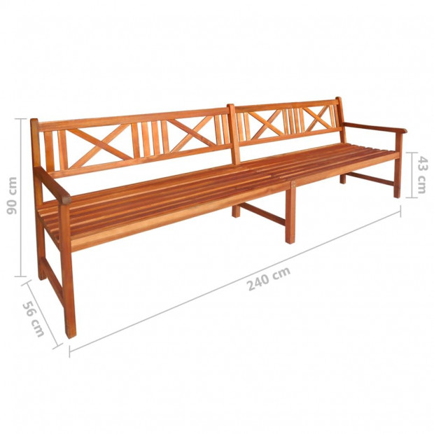 Garden Bench With Cushions 240 Cm Solid Acacia Wood Image 8