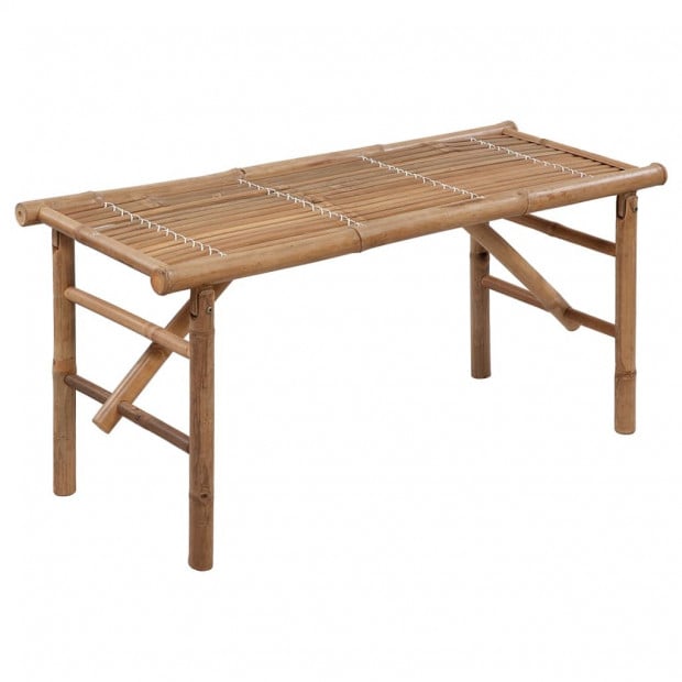 Folding Garden Bench With Cushion Bamboo 118 Cm Image 2