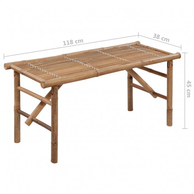 Folding Garden Bench With Cushion Bamboo 118 Cm Image 9