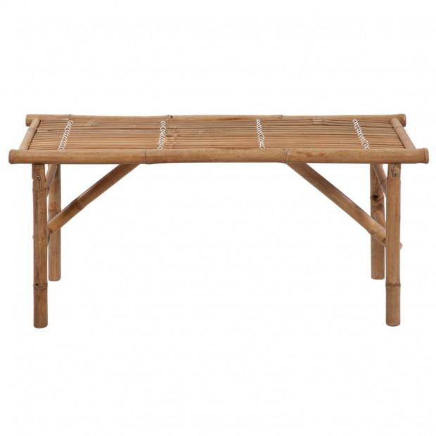 Folding Garden Bench With Cushion Bamboo 118 Cm Image 3