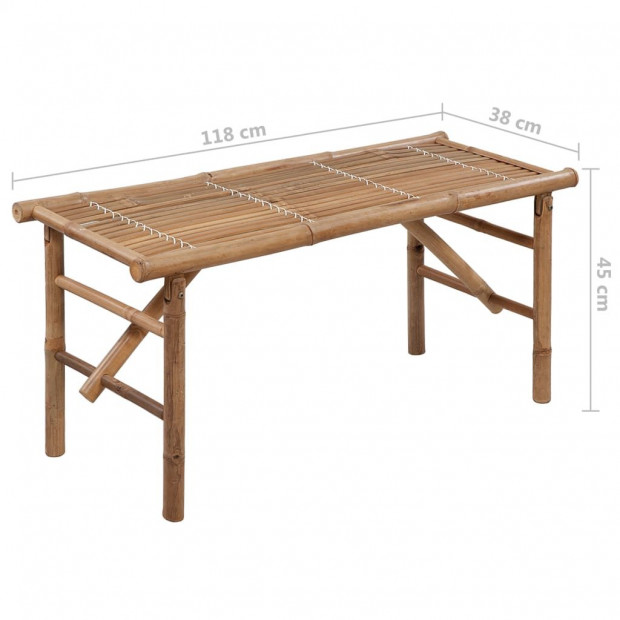 Folding Garden Bench With Cushion Bamboo 118 Cm Image 9