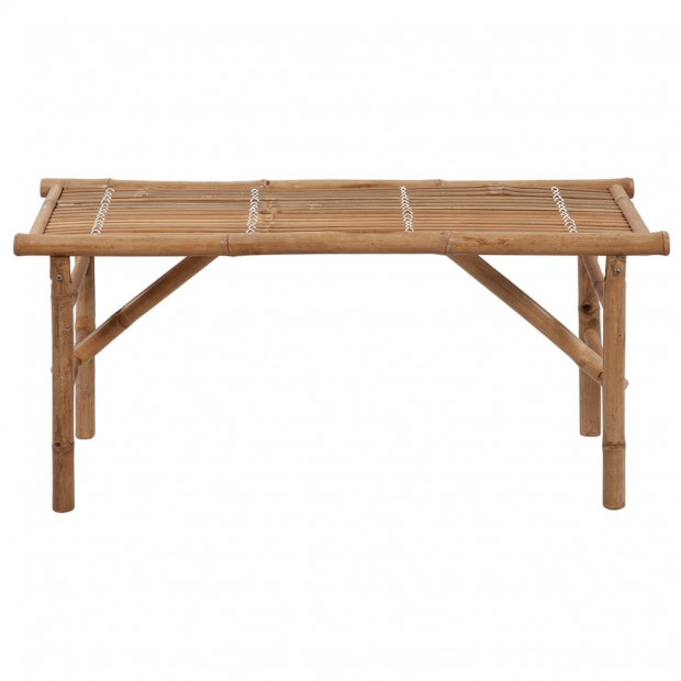 Folding Garden Bench With Cushion Bamboo 118 Cm Image 3