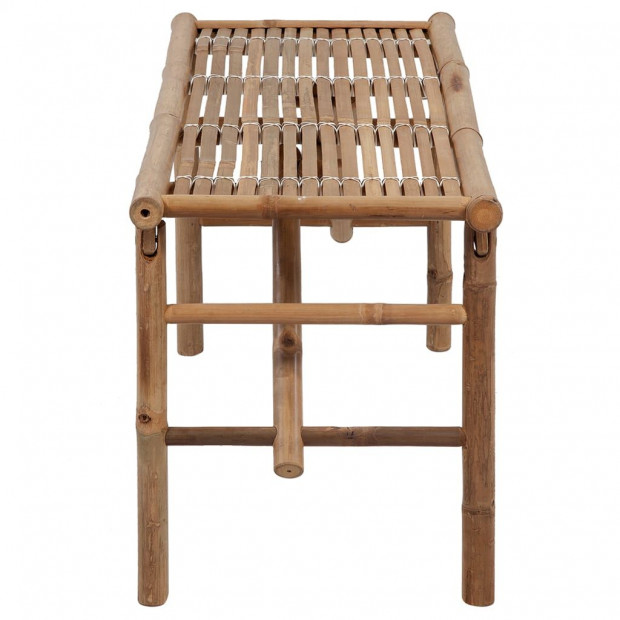 Folding Garden Bench With Cushion Bamboo 118 Cm Image 4