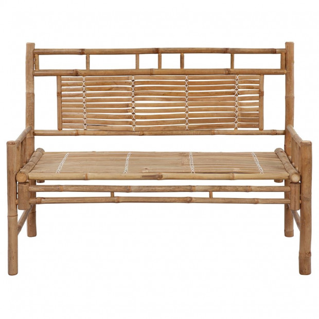 Garden Bench With Cushion Bamboo 120 Cm Image 3