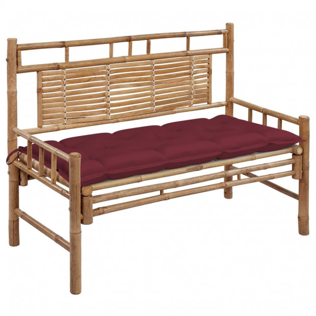 Garden Bench With Cushion Bamboo 120 Cm