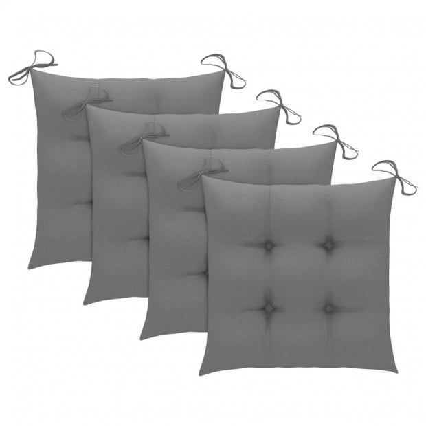 5 Piece Folding Outdoor Dining Set With Cushions Bamboo Image 8