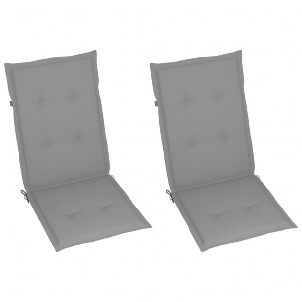Rocking Chair With Cushions Grey Solid Acacia Wood Image 6