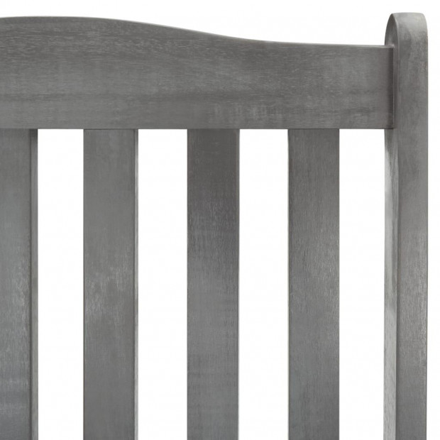 Rocking Chair With Cushions Grey Solid Acacia Wood Image 5