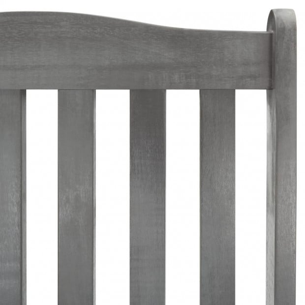 Rocking Chair With Cushions Grey Acacia Solid Wood Image 5