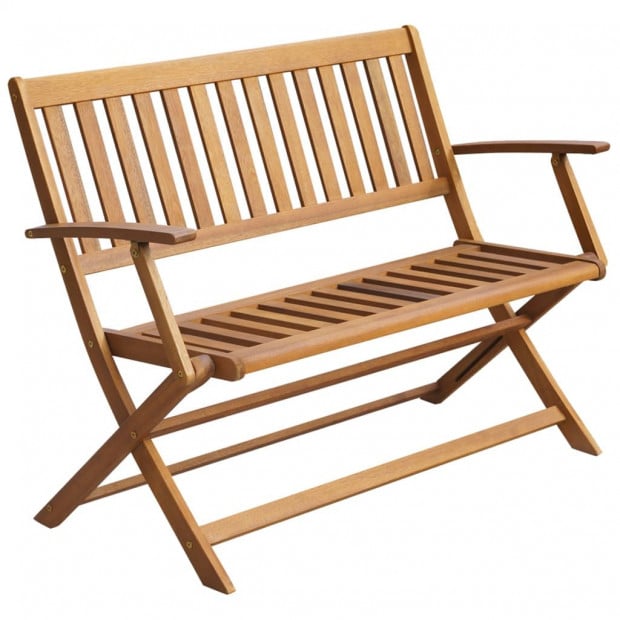 Garden Bench With Cushion Solid Acacia Wood 120 Cm Image 2