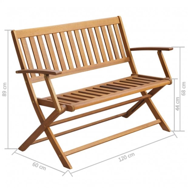 Garden Bench With Cushion Solid Acacia Wood 120 Cm Image 9
