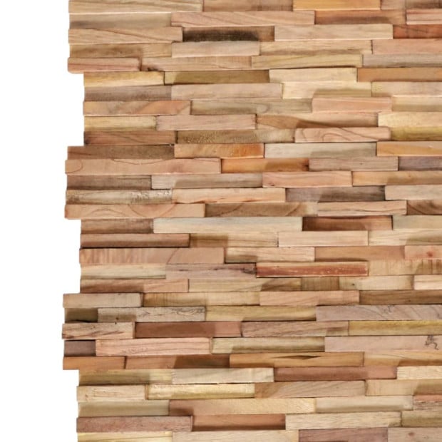 3D Wall Cladding Panels 10 Pcs 1.08 M² Solid Teak Wood Image 2