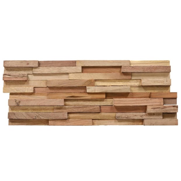 3D Wall Cladding Panels 10 Pcs 1.08 M² Solid Teak Wood Image 4