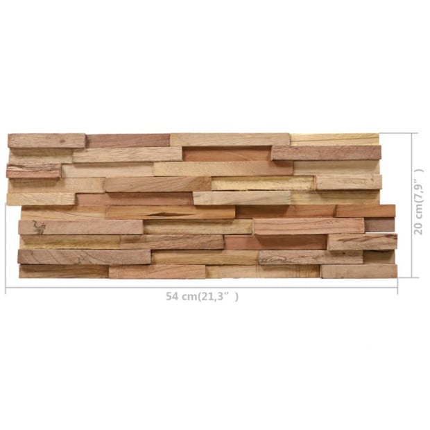 3D Wall Cladding Panels 10 Pcs 1.08 M² Solid Teak Wood Image 5