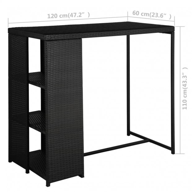 5 Piece Garden Bar Set With Cushions Poly Rattan Black Image 7