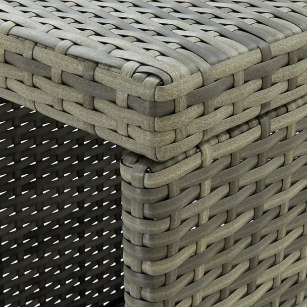 5 Piece Garden Bar Set With Cushions Poly Rattan Grey Image 2