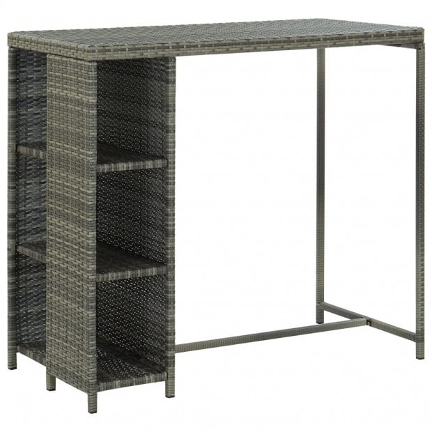 5 Piece Garden Bar Set With Cushions Poly Rattan Grey Image 3