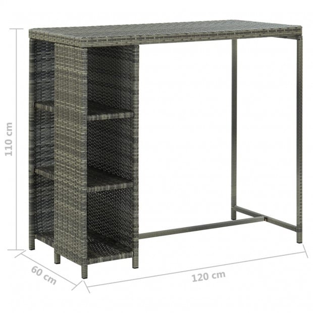 5 Piece Garden Bar Set With Cushions Poly Rattan Grey Image 8