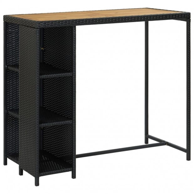5 Piece Garden Bar Set Black With Cushions Poly Rattan Image 3