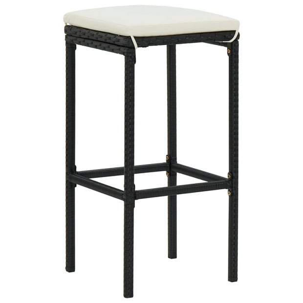 5 Piece Garden Bar Set Black With Cushions Poly Rattan Image 6