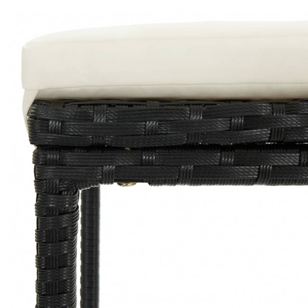 5 Piece Garden Bar Set Black With Cushions Poly Rattan Image 7