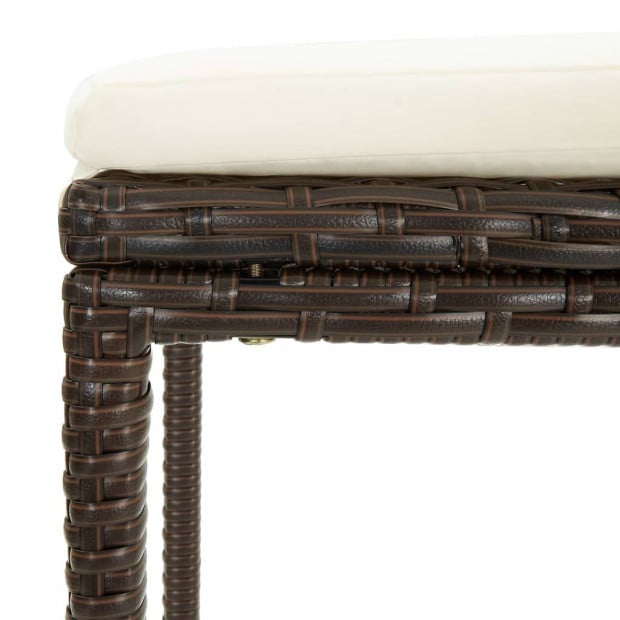 4 Piece Garden Bar Set With Cushions Poly Rattan Brown Image 11
