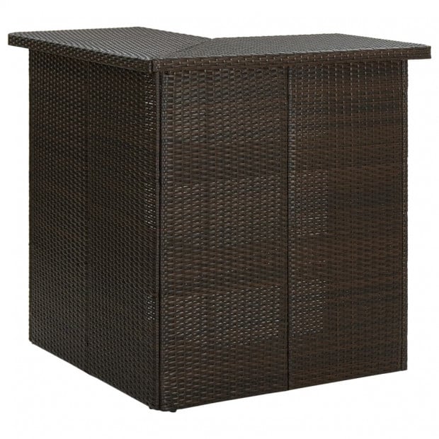 4 Piece Garden Bar Set With Cushions Poly Rattan Brown Image 3