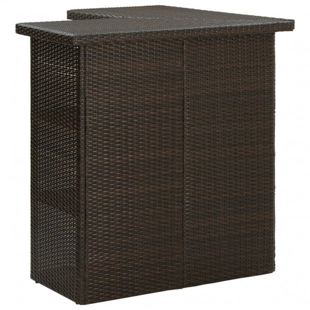 4 Piece Garden Bar Set With Cushions Poly Rattan Brown Image 4