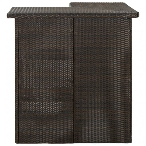 4 Piece Garden Bar Set With Cushions Poly Rattan Brown Image 5