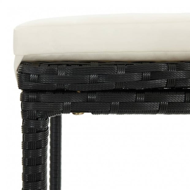 4 Piece Garden Bar Set With Cushions Poly Rattan Black Image 11