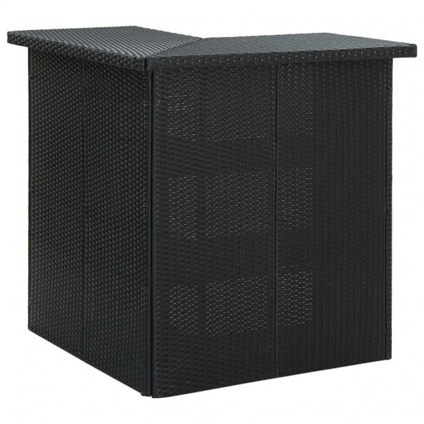 4 Piece Garden Bar Set With Cushions Poly Rattan Black Image 3