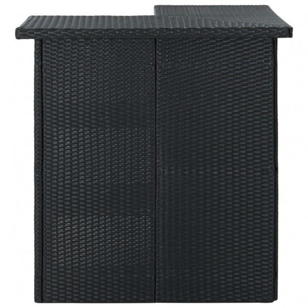 4 Piece Garden Bar Set With Cushions Poly Rattan Black Image 5