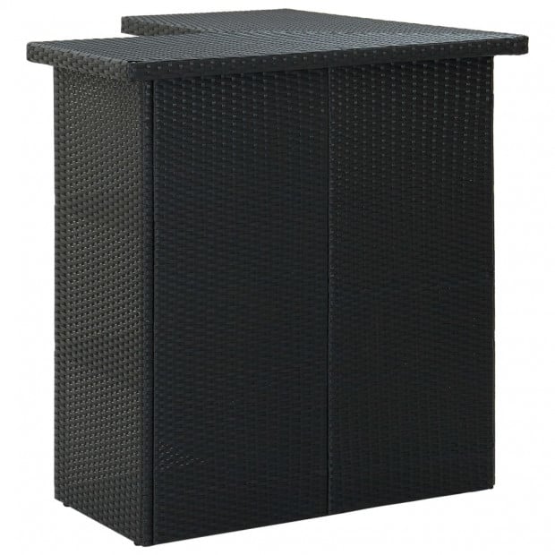 4 Piece Garden Bar Set With Cushions Poly Rattan Black Image 6